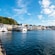 A body of water with buildings and a hill in the background in Alesund, Norway